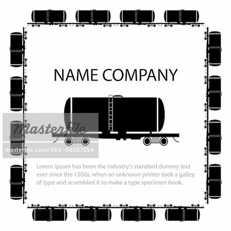 Invitation card with american style tank car, vector illustration