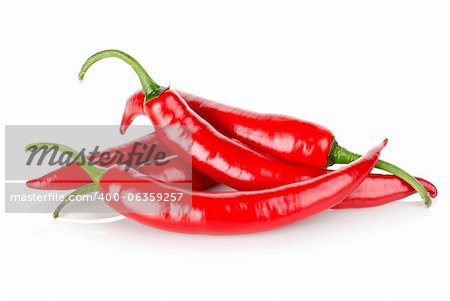 Hot chili peppers isolated on a white background