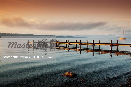 An old jetty at Starnberg Lake in Germany