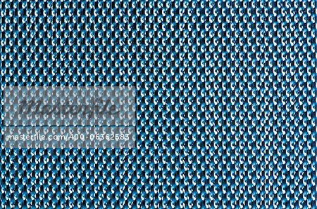 Blue  metal mesh plating isolated against a white background
