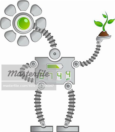 Eco Mettal Sunflower Robot with Digits saving Plants