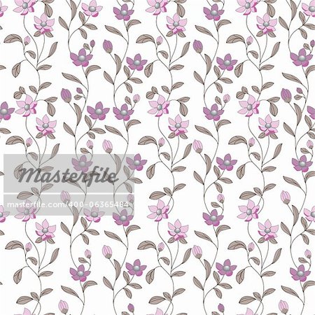Art vector flower pattern. Seamless pattern. Fabric texture. Floral vintage design. Pretty cute wallpaper. Romantic cartoon feminine filigree tile.