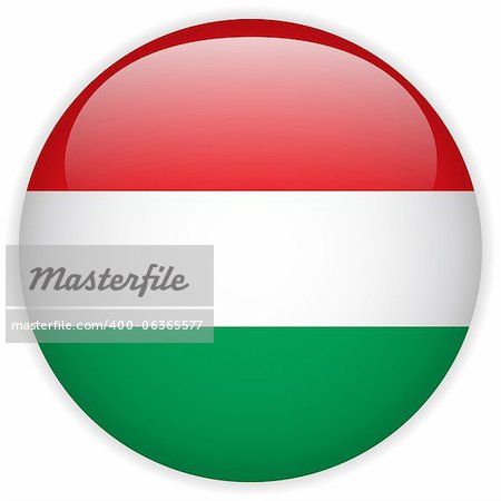 Vector - Hungary Flag Glossy Button