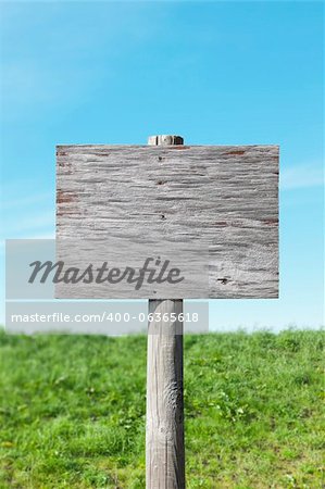 Old wooden sign without a message - insert your own