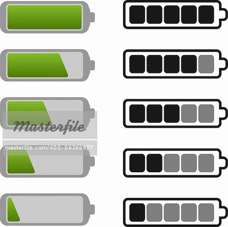 Battery Icon Set include Green and Gray Option