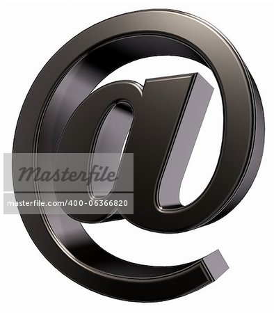 metal email symbol on white background- 3d illustration