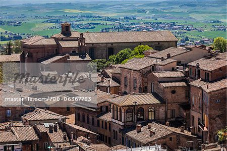 Overview of Sant'Agostino Church, Siena, Tuscany, Italy