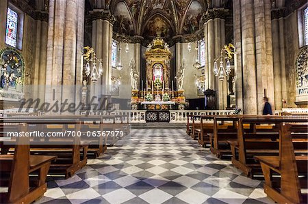 Interior of Arezzo Cathedral, Arezzo, Tuscany, Italy