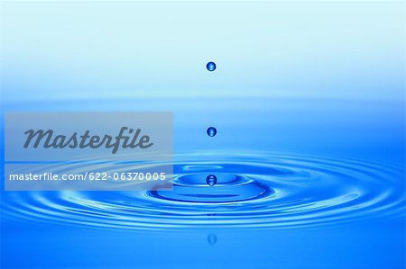 Water droplet and ripples