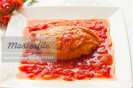 Vegetarian Stuffed Chili Pepper in Flame Roasted Pasilla Chile Vegetarian Stuffed Chili Pepper in Flame Roasted Pasilla Chile