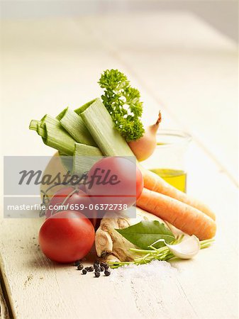 Ingredients for vegetable stock