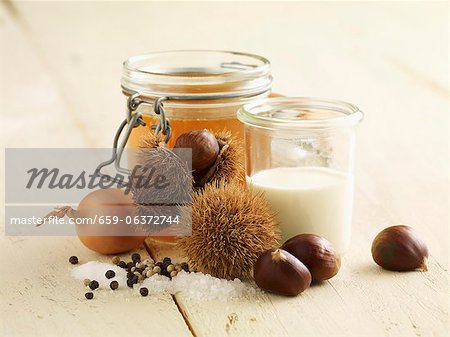 Ingredients for chestnut soup