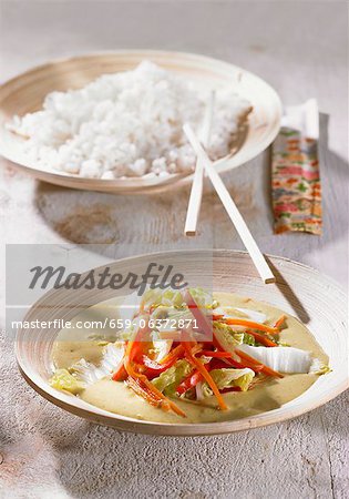 Chinese cabbage curry with rice