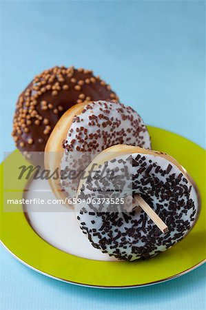 Glazed doughnuts with chocolate sprinkles