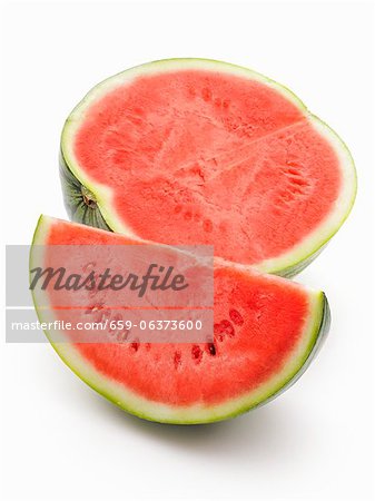 Watermelon, a half and a wedge