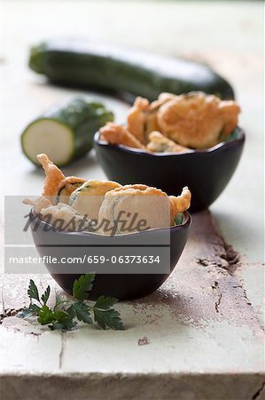 Baked courgette in batter