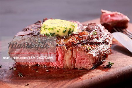 Beef steak with herb butter