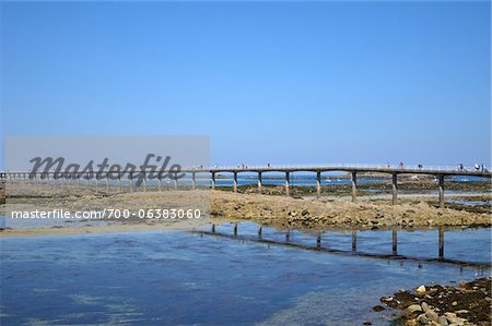 Brücke zur Ile de Batz, Roscoff, Finistere, Bretagne, Frankreich