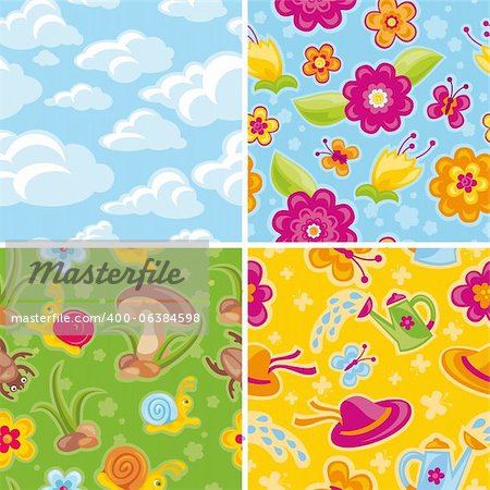 Satz von seamless Pattern abstract Vector illustration