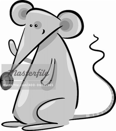 Cartoon-Illustration der niedliche kleine graue Maus