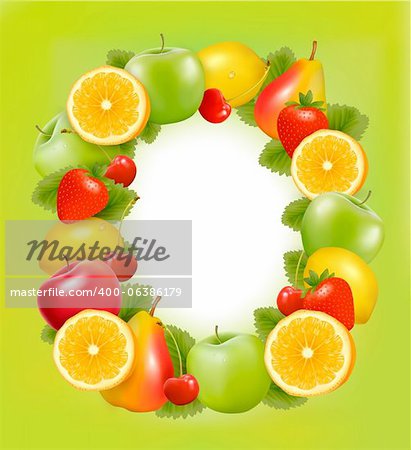 Frame made of fresh juicy fruit