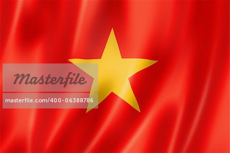 Vietnam-Flagge, dreidimensional zu rendern, satin Textur