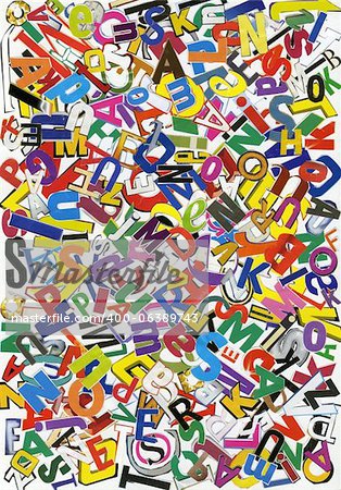 Handmade alphabet collage of magazine letters
