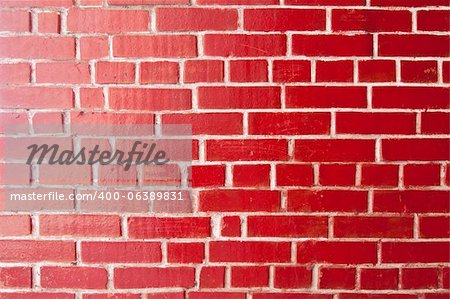 Aged red brick wall texture, background
