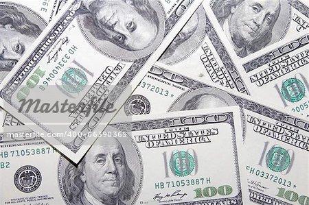 US One Hundred Dollar Bills Banknotes Background