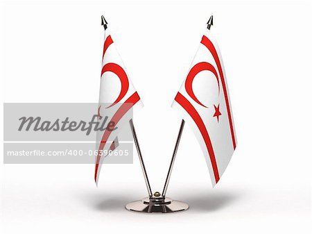 Miniature Flag of Northern Cyprus (Isolated with clipping path)