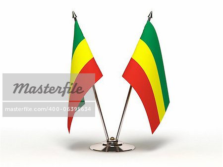 Miniature Flag of Ethiopia (Isolated with clipping path)