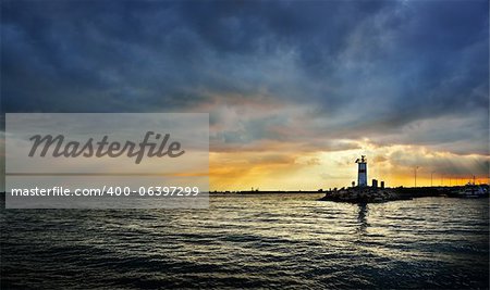 Lighthouse on sunset - Bosphorus Istanbul Turkey