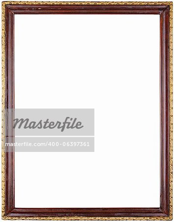 Vintage picture frame isolated on white with clipping path