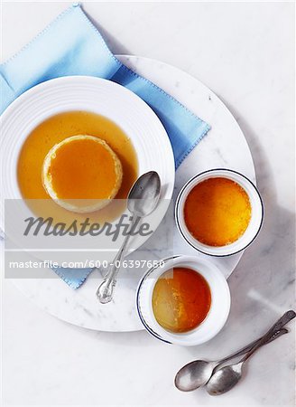 Vue aérienne de crème Caramel