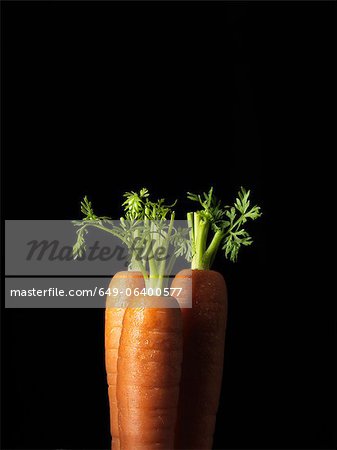 Close up of trimmed carrots