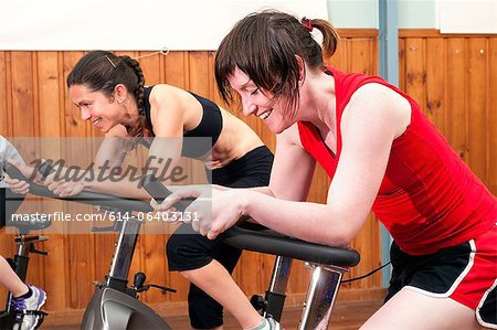 Women in spinning class