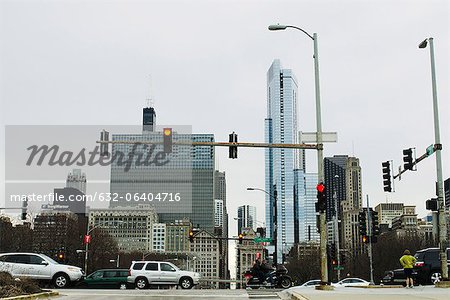 Quartier de boucle a vu les rives du lac Michigan, Chicago