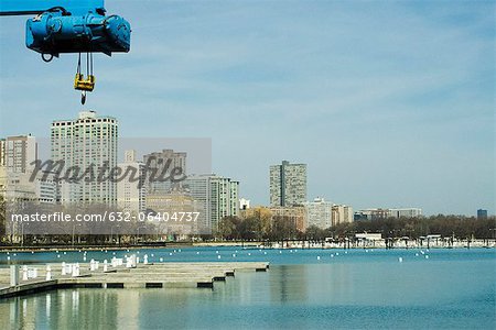 Loading crane, marina Lake View, Chicago
