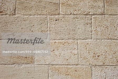 Detail of Stone Wall, Saint-Emilion, Bordeaux Region, Gironde, Aquitaine, France