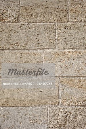 Detail of Stone Wall, Saint-Emilion, Bordeaux Region, Gironde, Aquitaine, France