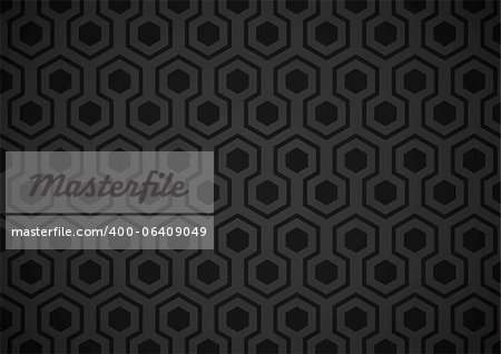 Papier peint très foncé avec des formes d'hexagones (noir et gris)
