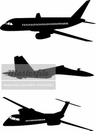 Airplanes silhouette - vector