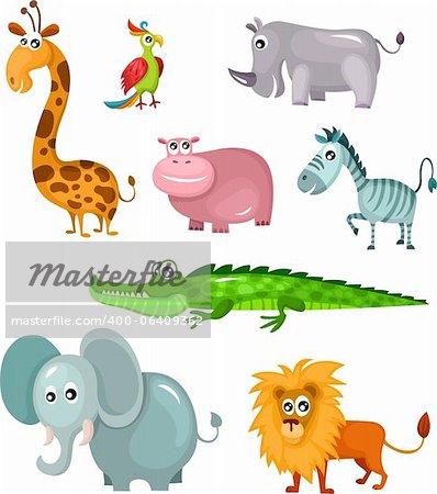 vector illustration of a african animal set