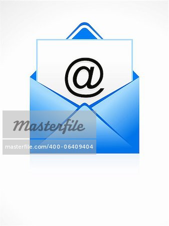 abstract blue email icon vector illustration