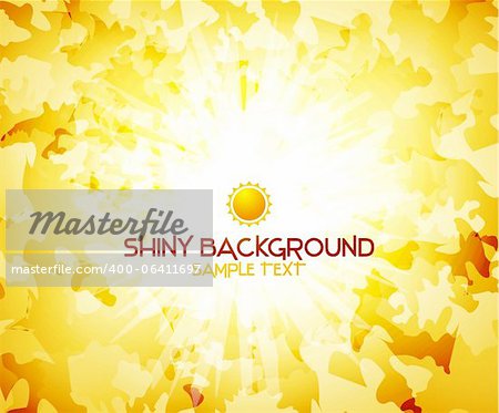 Vector yellow abstract light with sample text