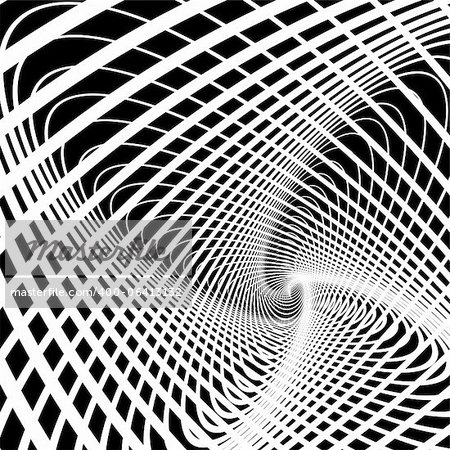 Vortex movement. Optical illusion abstract background. Vector art.