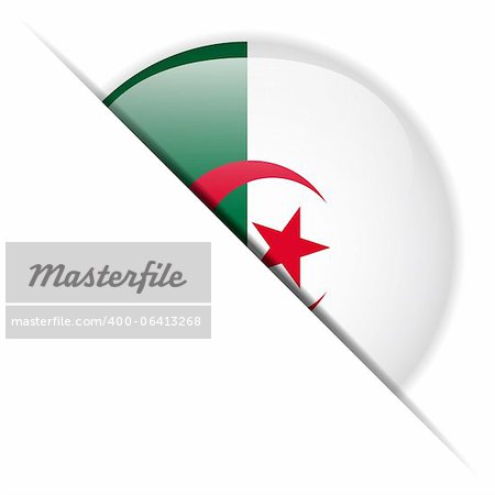 Vector - Algérie drapeau bouton brillant