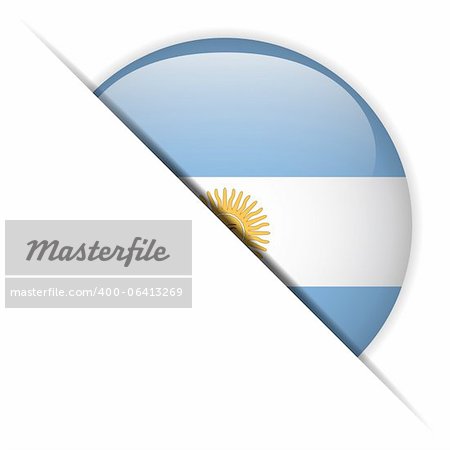 Vector - drapeau Argentine bouton brillant