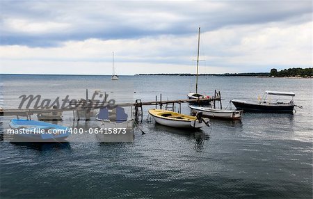 Bateaux de pêche à Porec, Croatie