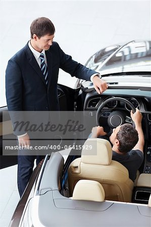 Seller and the buyer in car